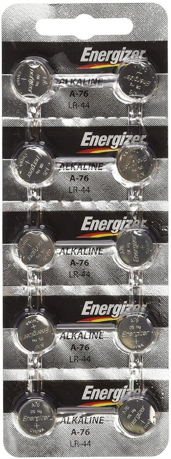 Energizer LR44 1.5V Button Cell Battery 10 pack (Replaces: LR44, CR44, SR44, 357, SR44W, AG13, G13, A76, A-76, PX76, 675, 1166a, LR44H, V13GA, GP76A, L1154, RW82B, EPX76, SR44SW, 303, SR44, S303, S357, SP303, SR44SW) "Energizer Brand Name Batteries"