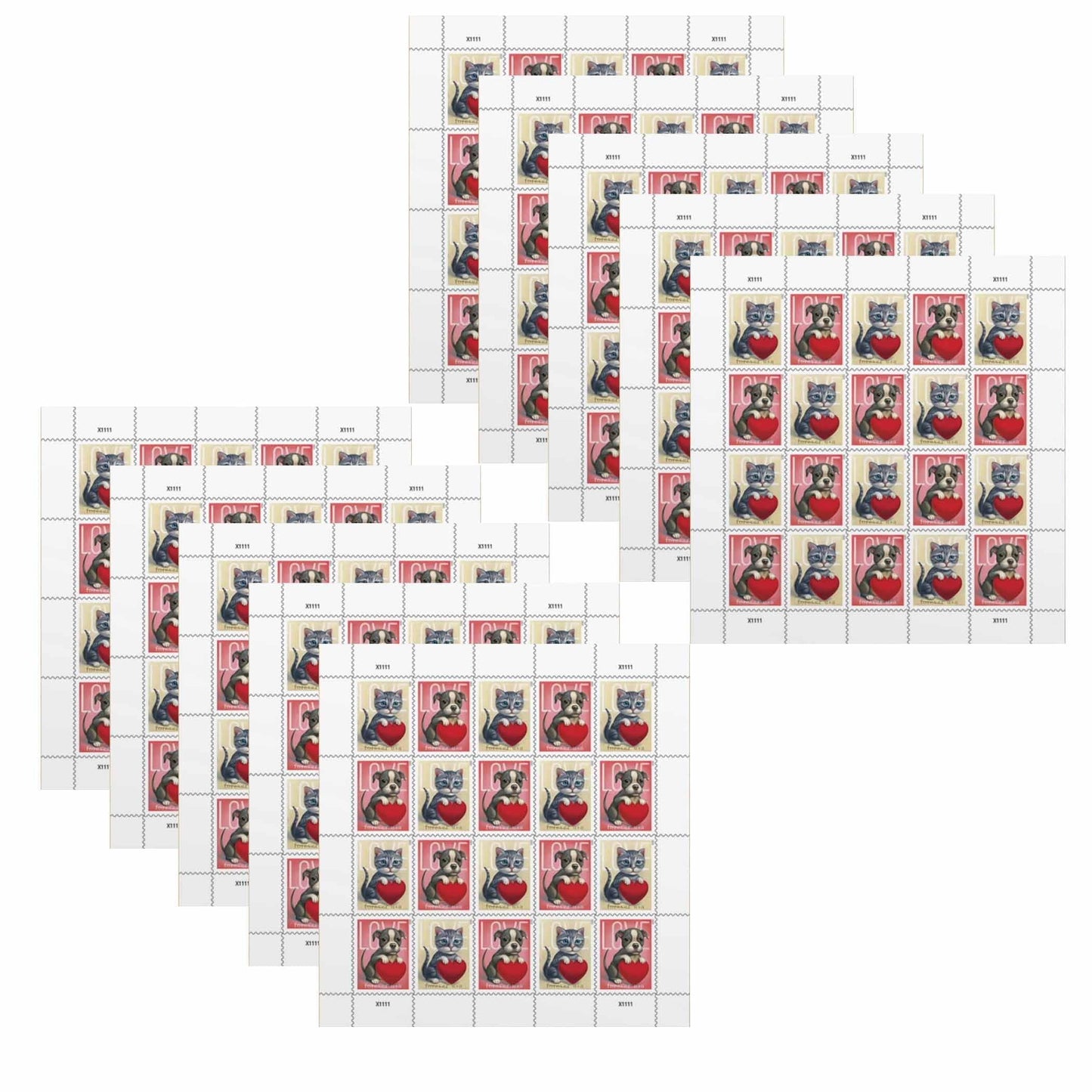 United States Postal Service Cats & Dogs Love First Class Forever Postage Stamps-Perfect for Weddings,Anniversaries,Valentines,Engagements,Graduations,and Special Invitations (10 Sheets-200 Stamps)