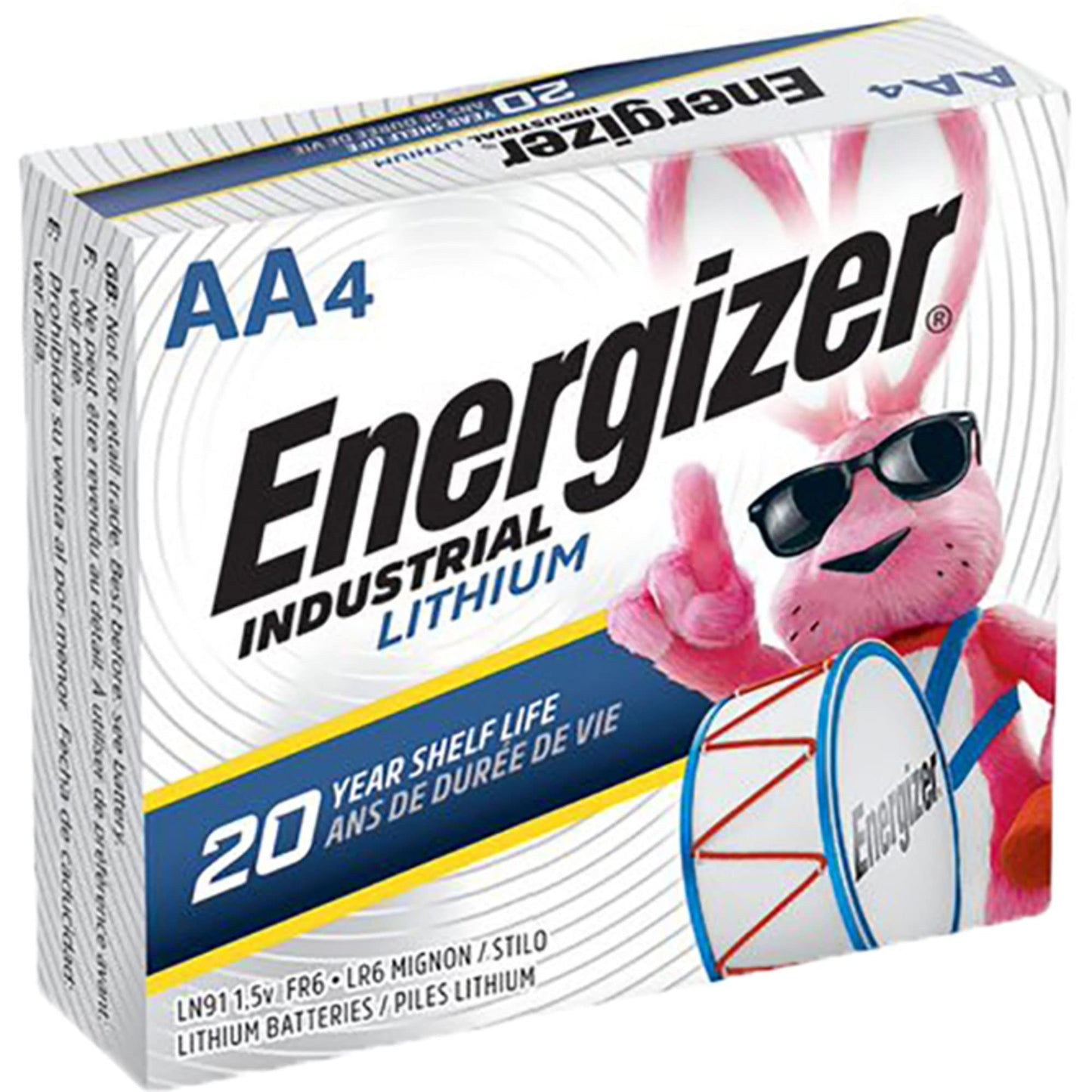 Energizer® Industrial Lithium AA Batteries, Pack Of 4 Batteries, L91