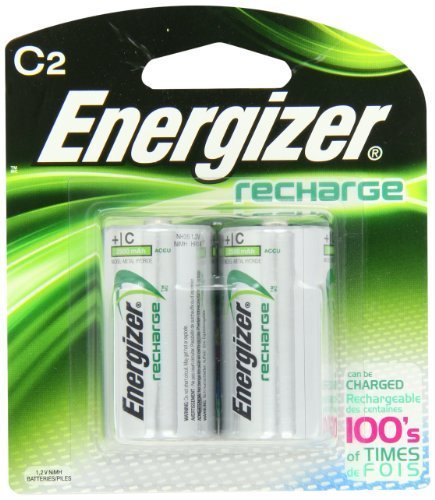 Energizer NH35BP-2 C2 Rechargeable, Size C, 2 Count, 0.5" Height, 3.25" Width