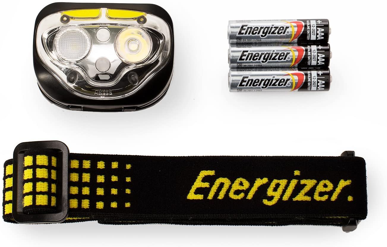 Energizer Vision LED Headlamp, Bright Headlamp for Camping, Water Resistant Emergency Light, Includes Batteries, Pack of 1