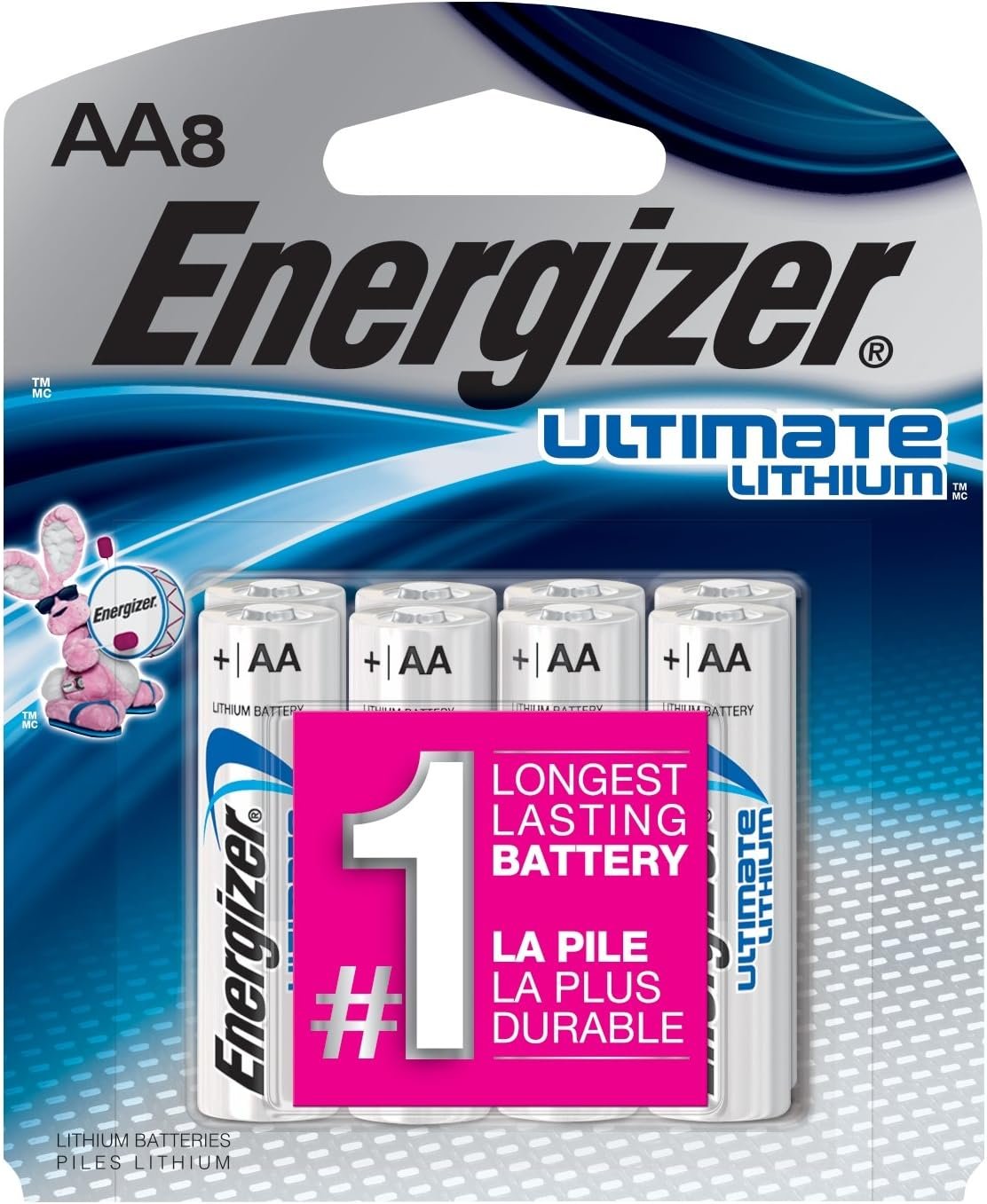 Energizer Ultimate Lithium AA Batteries, 8 Count (L91SBP-8)