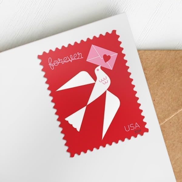 USPS Love 2024 Forever Postage Stamps, Plus Free BD Supply Envelope (100)