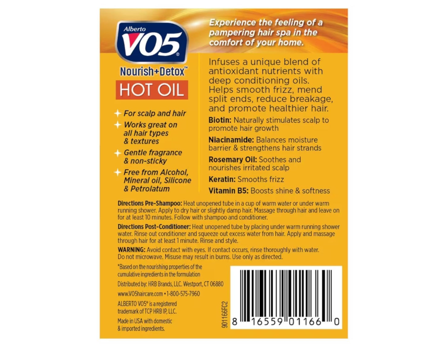 Vo5 Hot Oil Therapy Treatment 2 Count 0.5 Ounce (14ml) (6 Pack)