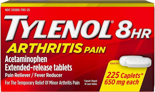 Tylenol 8 HR Arthritis Pain Extended Release 650 mg Caplets 225 ea (3 Pack)