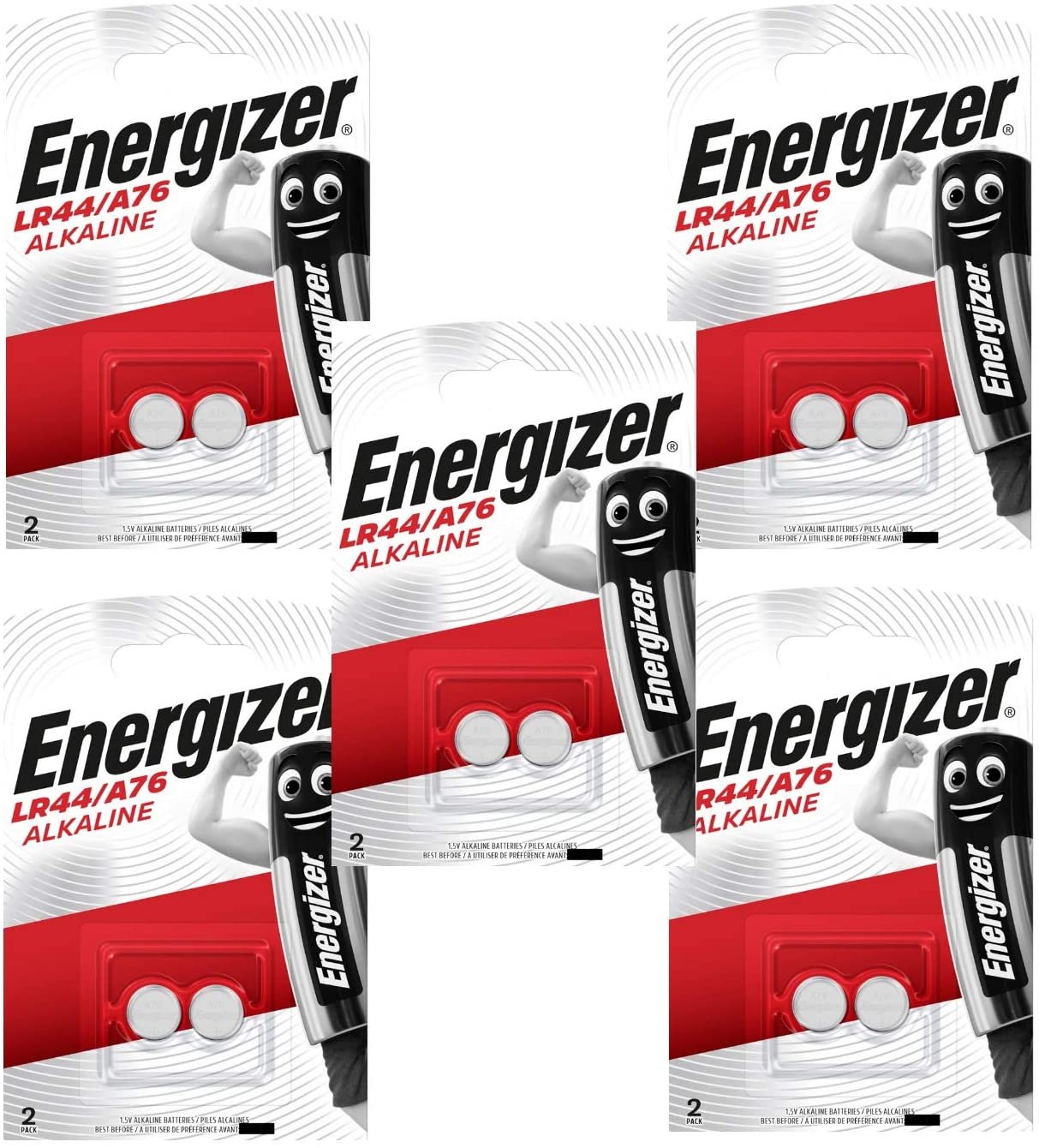 Strip of 10 Energizer A76 (LR44) 1.5v Alkaline Batteries