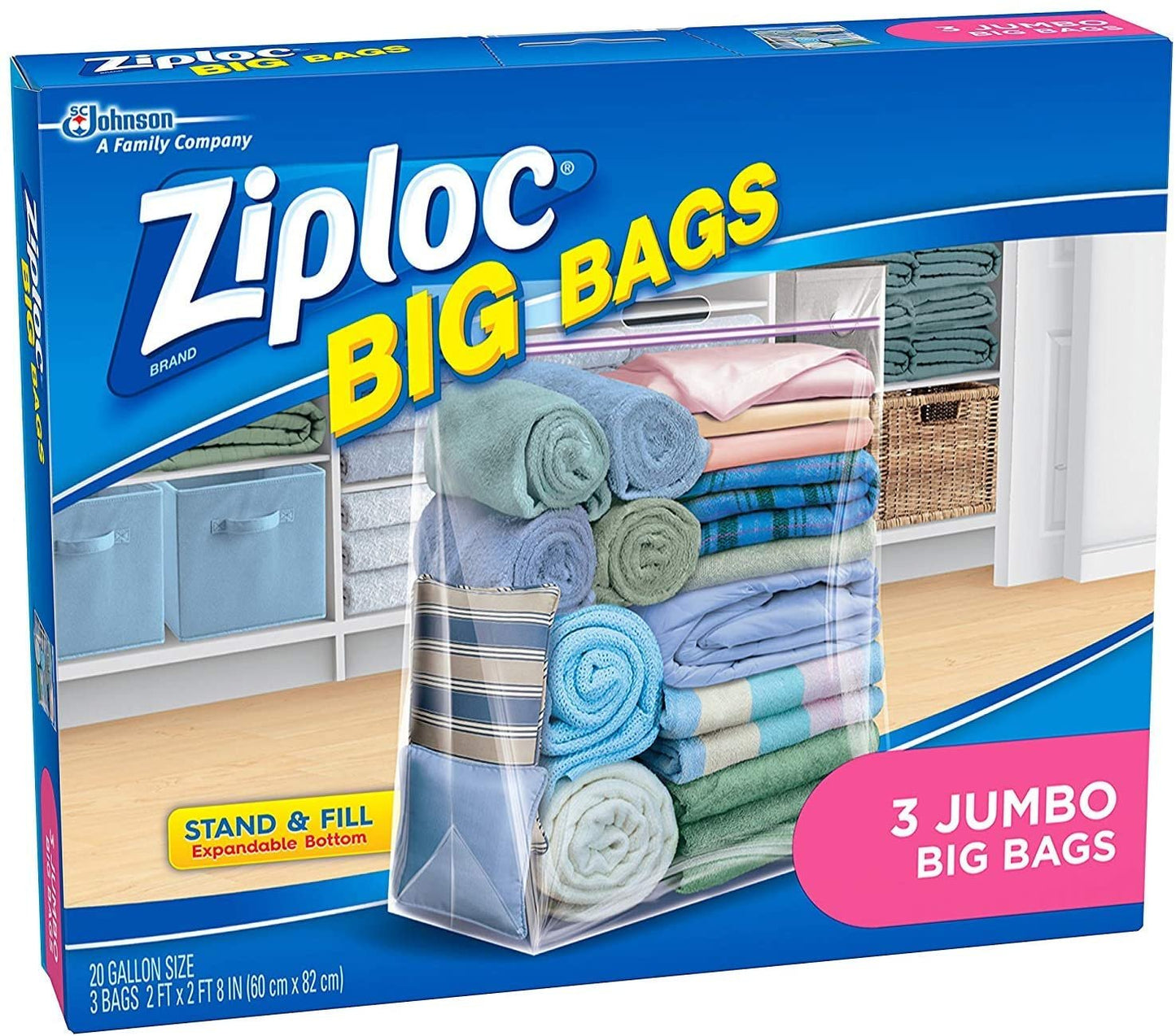Ziploc Jumbo Big Bags 3 ea (Pack - 6)