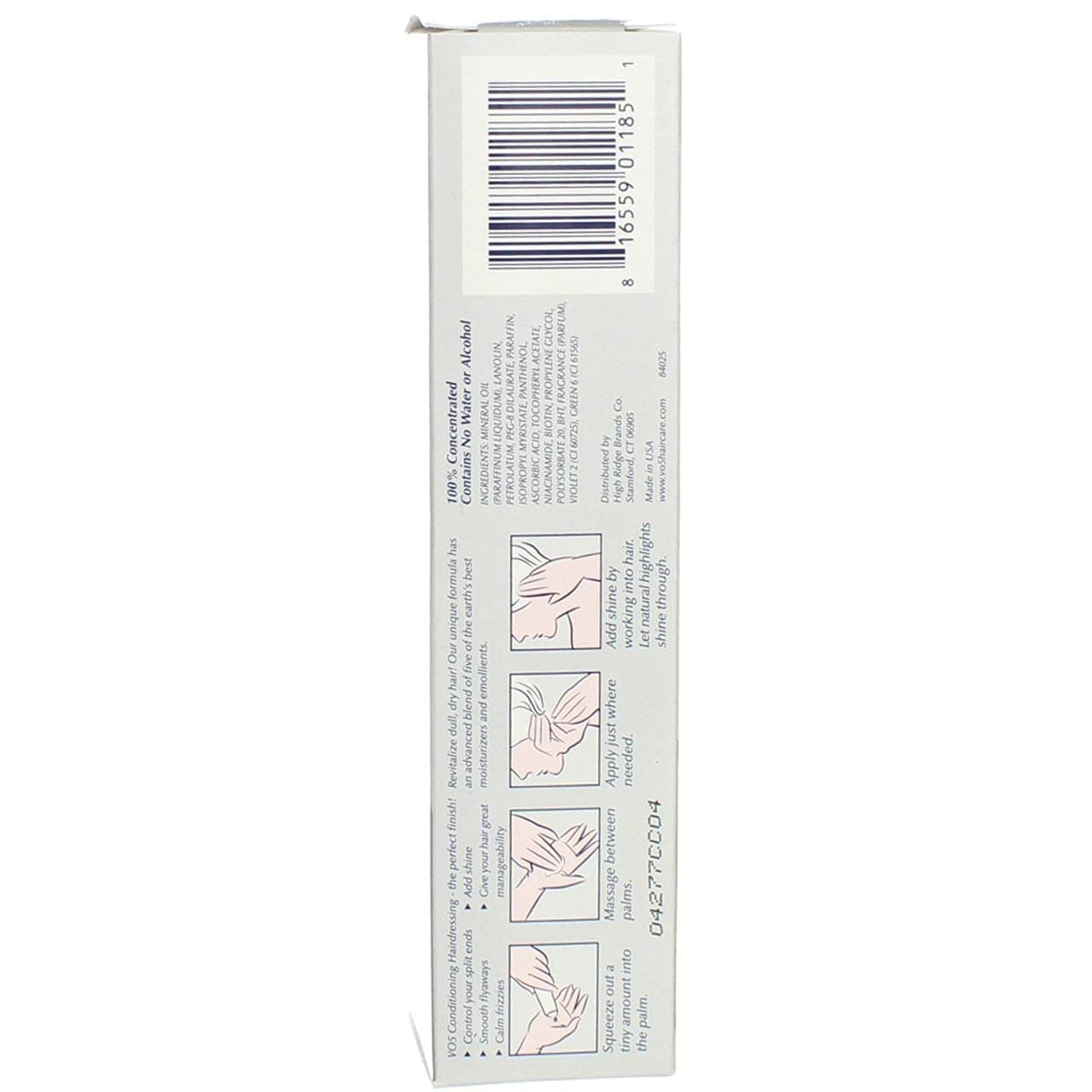 Vo5 Conditioning Hairdress Gray/White/Silver 1.5 Ounce Tube (44ml) (2 Pack)