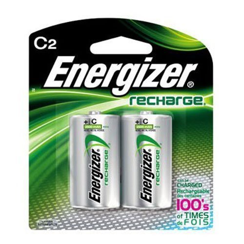 Energizer NH35BP-2 C2 Rechargeable, Size C, 2 Count, 0.5" Height, 3.25" Width