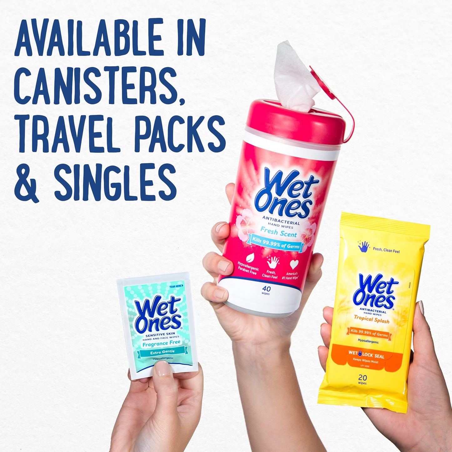 Wet Ones Antibacterial Hand Wipes, Fresh Scent Wipes | Travel Wipes Case, Antibacterial Wipes | 20 ct. Travel Size Wipes (30 pack)