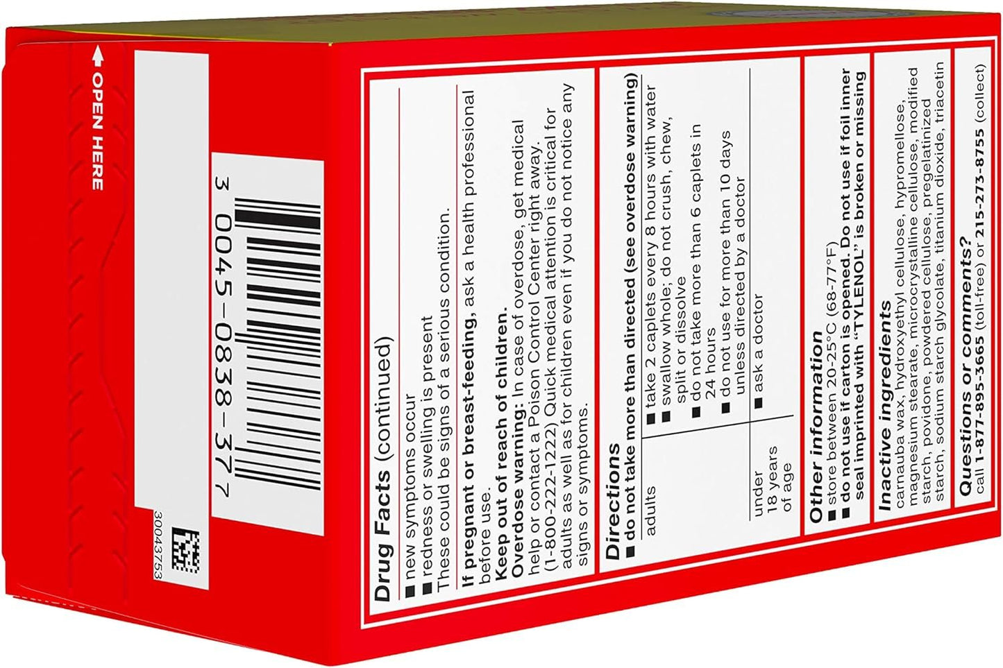 Tylenol 8 HR Arthritis Pain Extended Release 650 mg Caplets 225 ea (3 Pack)