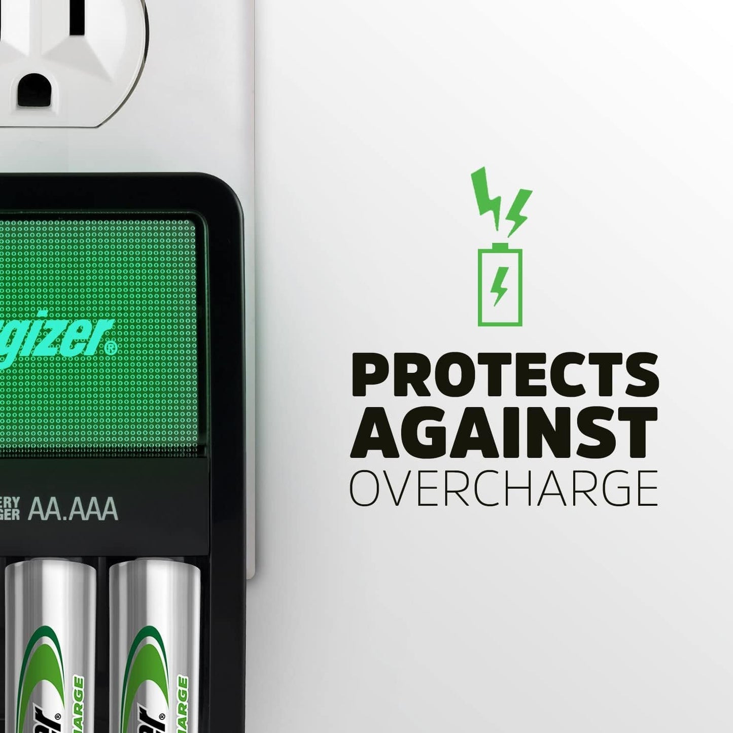 Energizer Rechargeable AA and AAA Battery Charger (Recharge Value) with 4 AA NiMH Rechargeable Batteries