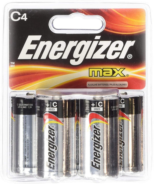 Energizer Max C Cell Alkaline Battery, 16 Batteries (4 X 4 Count Packs)