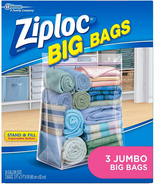 Ziploc Jumbo Big Bags 3 ea (Pack - 6)