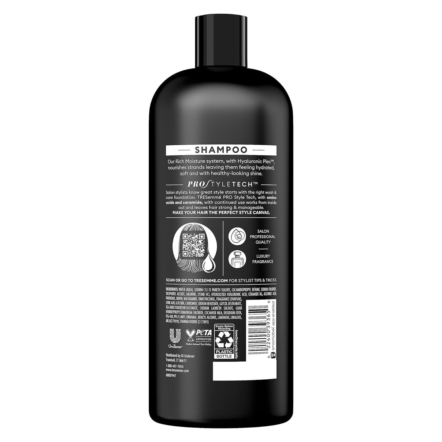 TRESemmé Shampoo Moisture Rich 3 Count for Dry Hair Professional Quality Salon-Healthy Look and Shine Moisture Rich Formulated with Vitamin E and Biotin 28 oz
