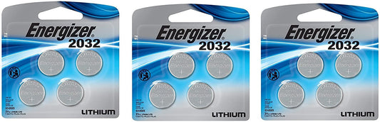 Energizer Watch/Electronic/Specialty Battery, CR2032, 3V, CR2032BP4, 12 Batteries