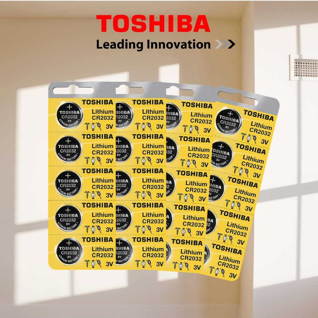 Toshiba CR2032 Battery 3V Lithium Coin Cell (50 Batteries)