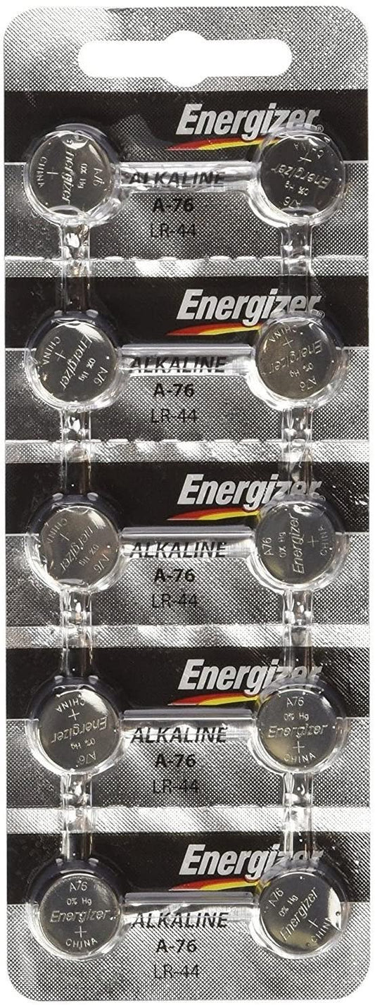 Energizer LR44 1.5V Button Cell Battery 10 pack (Replaces: LR44, CR44, SR44, 357, SR44W, AG13, G13, A76, A-76, PX76, 675, 1166a, LR44H, V13GA, GP76A, L1154, RW82B, EPX76, SR44SW, 303, SR44, S303, S357, SP303, SR44SW) "Energizer Brand Name Batteries"