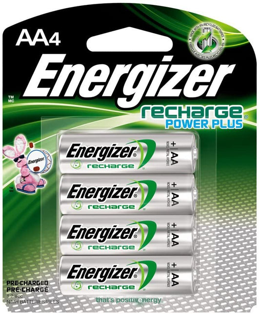 Energizer Rechargeable AA Batteries, NiMH, 2300 mAh, Pre-Charged, 4 count (Recharge Power Plus)