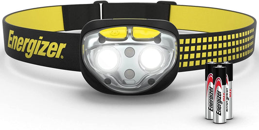 Energizer Vision LED Headlamp, Bright Headlamp for Camping, Water Resistant Emergency Light, Includes Batteries, Pack of 1
