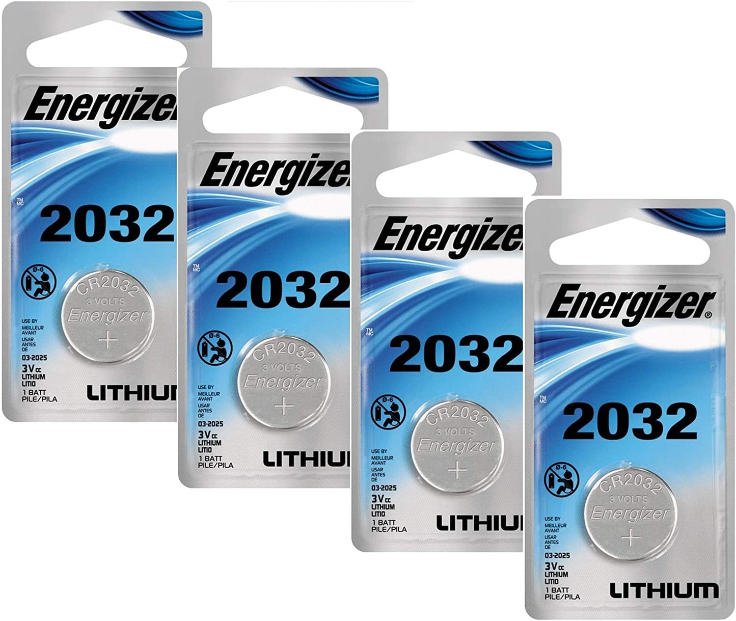 Energizer Watch/Electronic Batteries, 3 Volts, 2032, 4 Pack