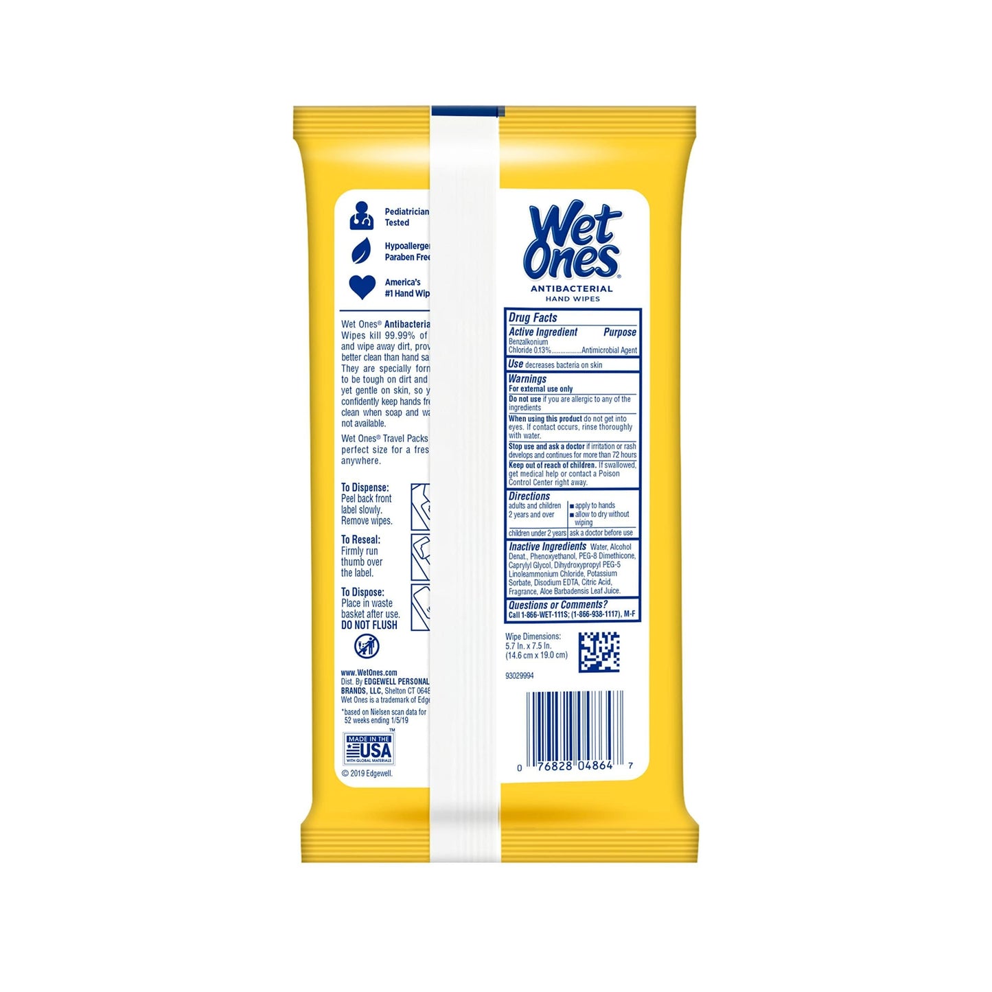 Wet Ones Antibacterial Hand Wipes, Fresh Scent Wipes | Travel Wipes Case, Antibacterial Wipes | 20 ct. Travel Size Wipes (30 pack)
