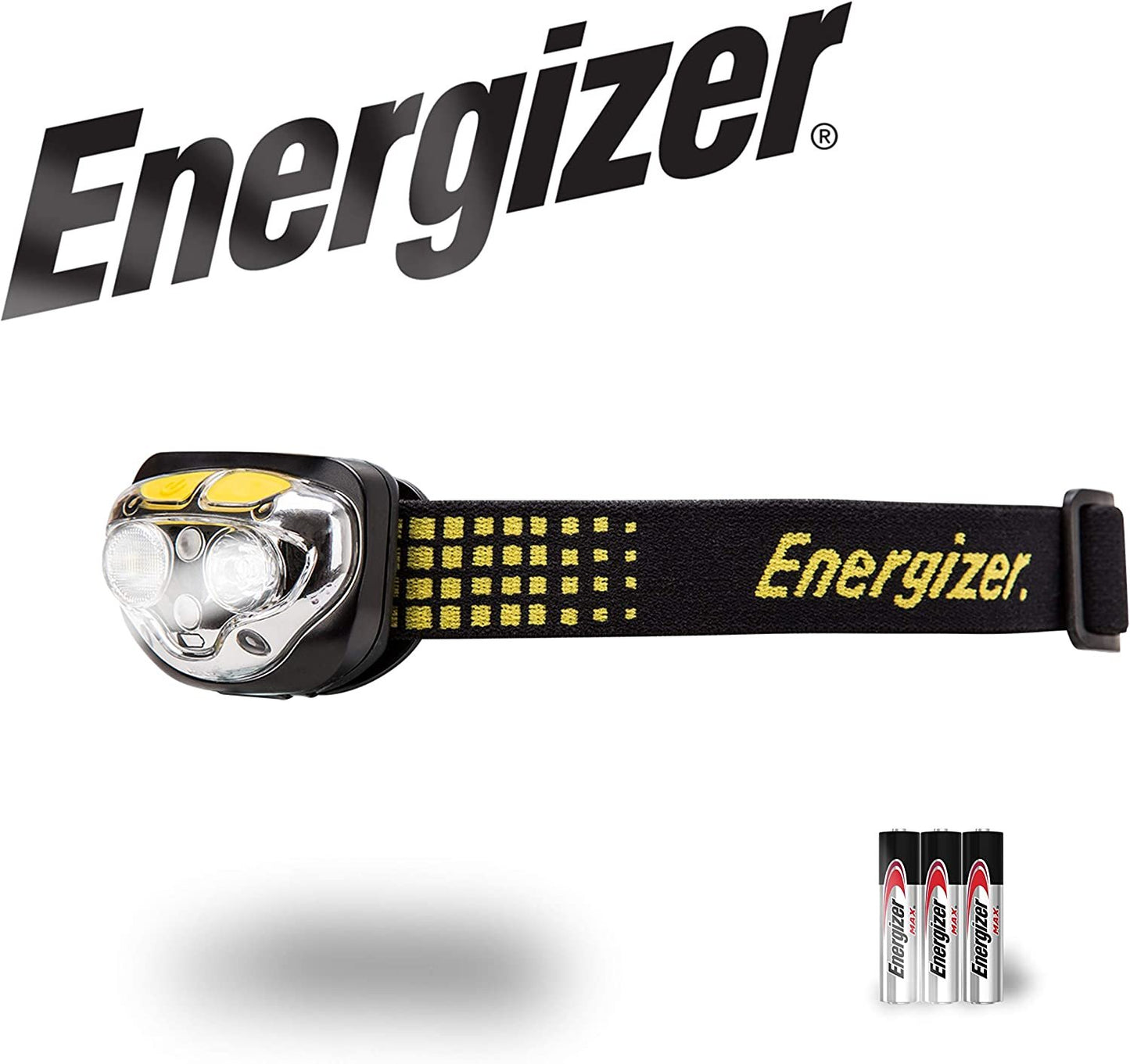 Energizer Vision LED Headlamp, Bright Headlamp for Camping, Water Resistant Emergency Light, Includes Batteries, Pack of 1