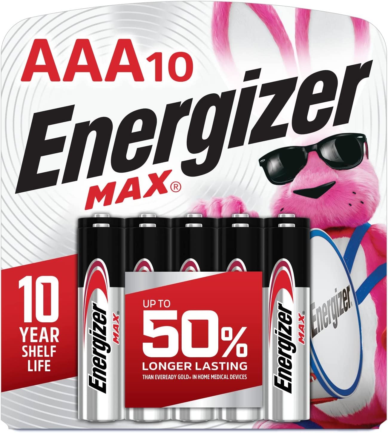 Energizer MAX AAA Batteries (10 Pack), Triple A Alkaline Batteries