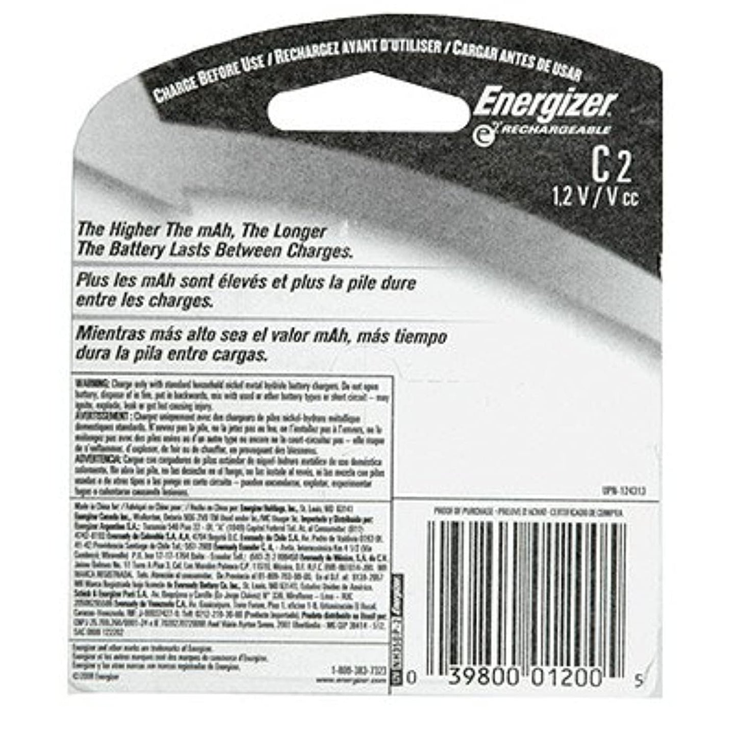 Energizer Recharge Universal C Rechargeable Batteries, 2-Count (Pack of 2)