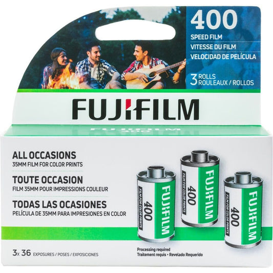 Fujifilm Fujicolor 400 Color Negative Film 35mm Roll Film, 3x36, Multiple Packs