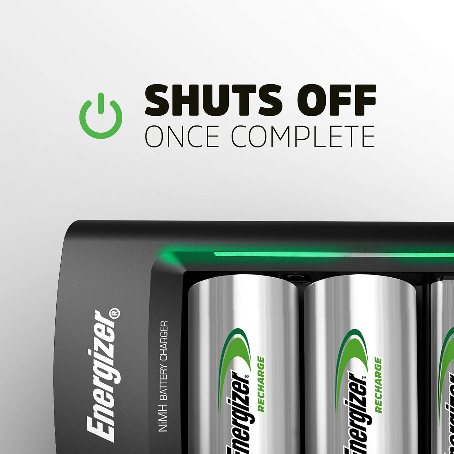 Energizer Recharge Universal Charger for NiMH Rechargeable AA, AAA, C, D, and 9V Batteries