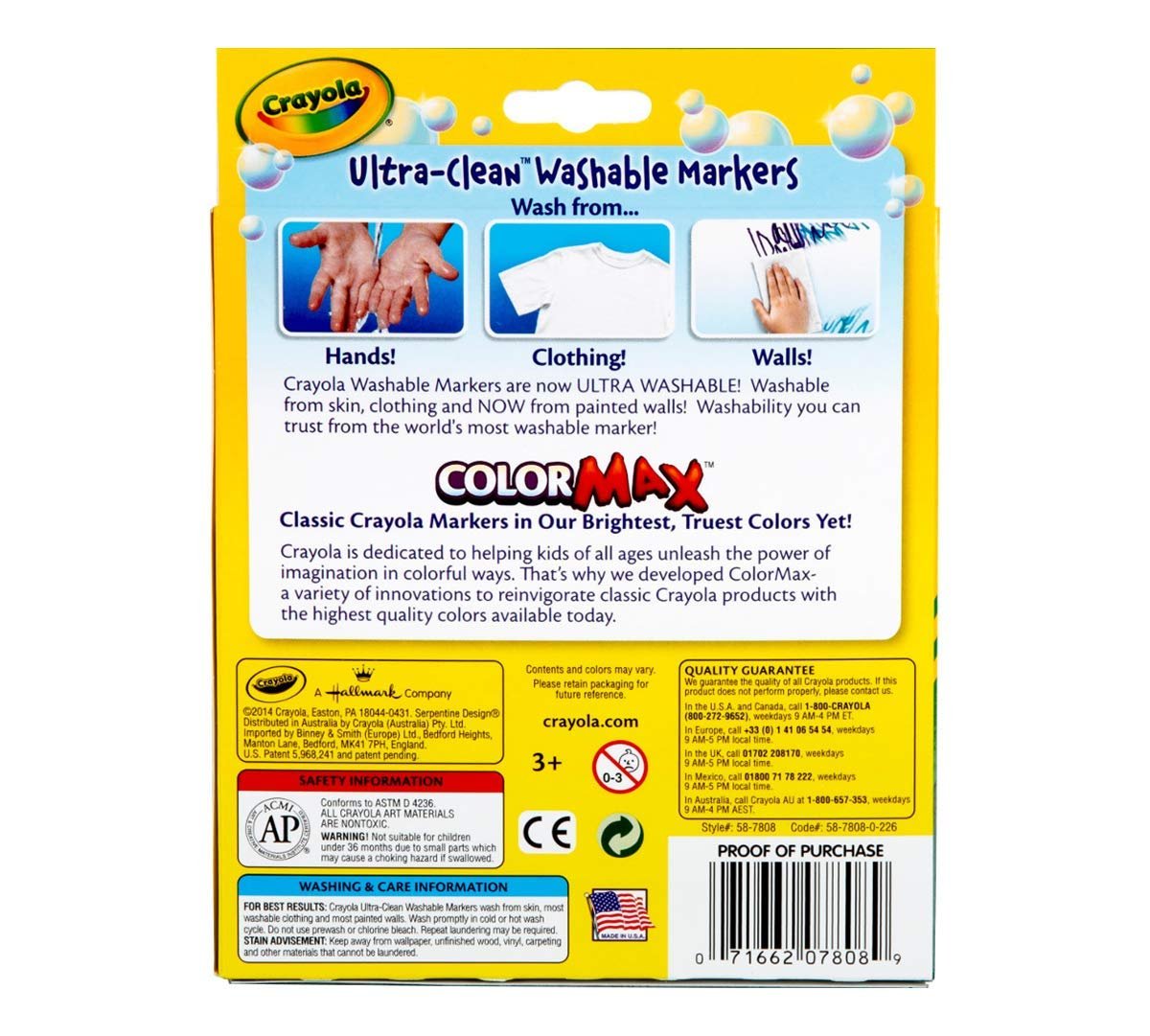 Washable Coloring Markers 8 Colors [Set of 2]