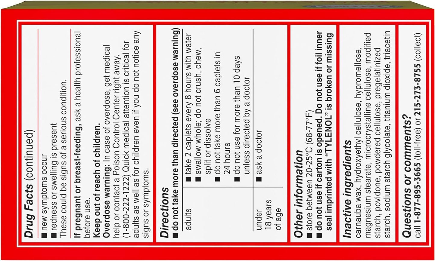 Tylenol 8 HR Arthritis Pain Extended Release 650 mg Caplets 225 ea (3 Pack)
