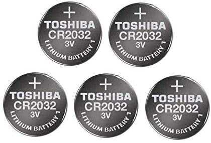 Toshiba CR2032 3V Lithium Coin Cell Battery Pack of 5