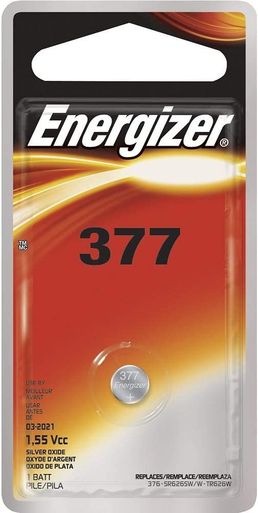 Energizer 1.55 Vcc 377 Silver Oxide Battery