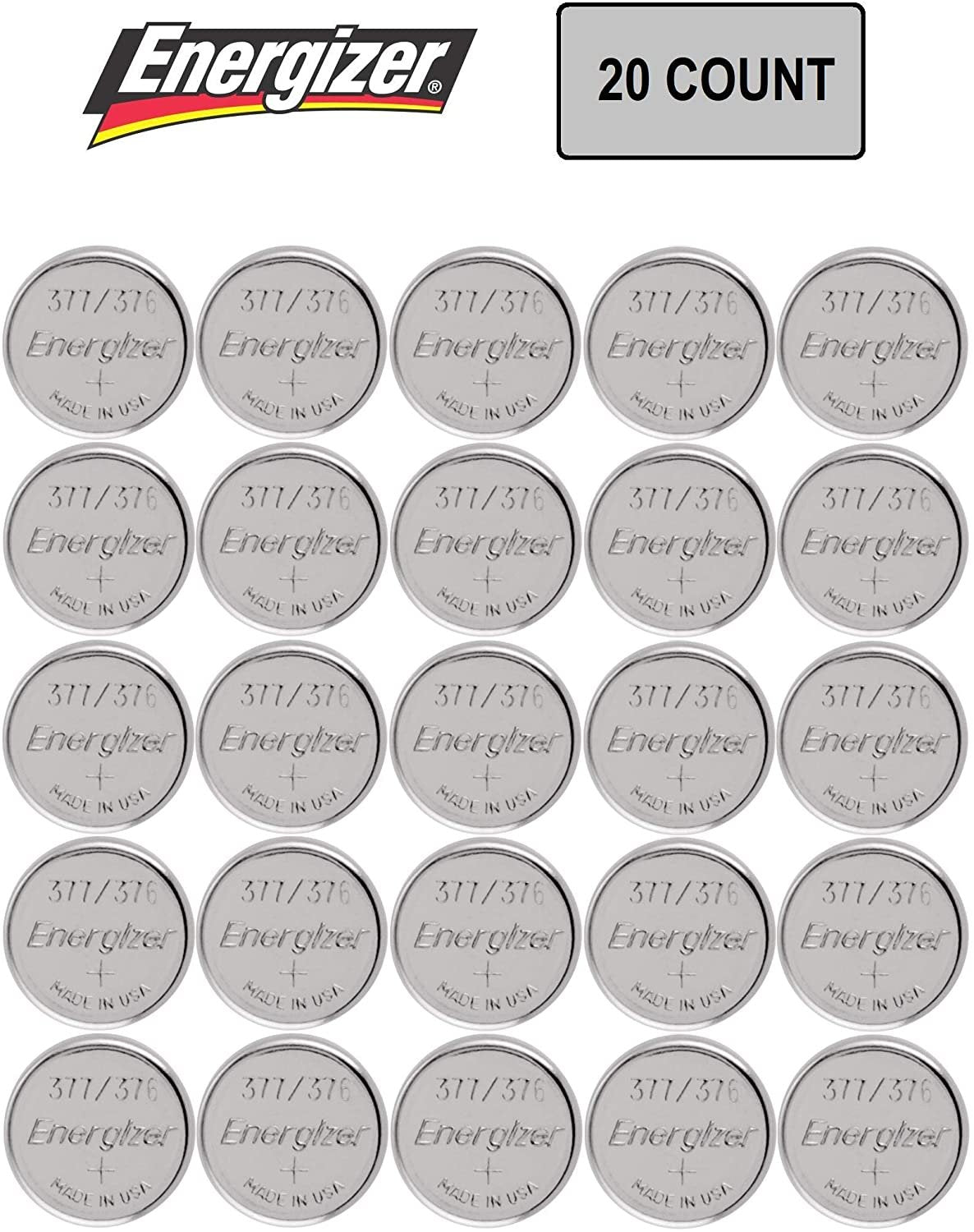 Energizer 377/376 Twenty Pack 1.5volt battery SR626SW