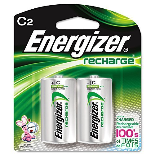 Energizer NH35BP-2 C2 Rechargeable, Size C, 2 Count, 0.5" Height, 3.25" Width