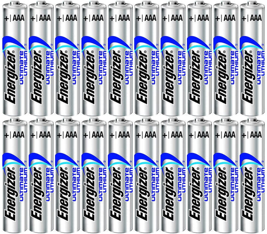 Energizer Ultimate Lithium AAA Size Batteries - 20 Pack - Bulk Packaging