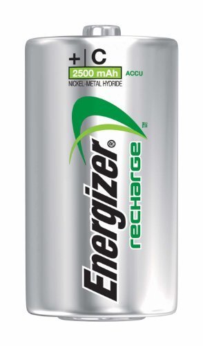 Energizer NH35BP-2 C2 Rechargeable, Size C, 2 Count, 0.5" Height, 3.25" Width