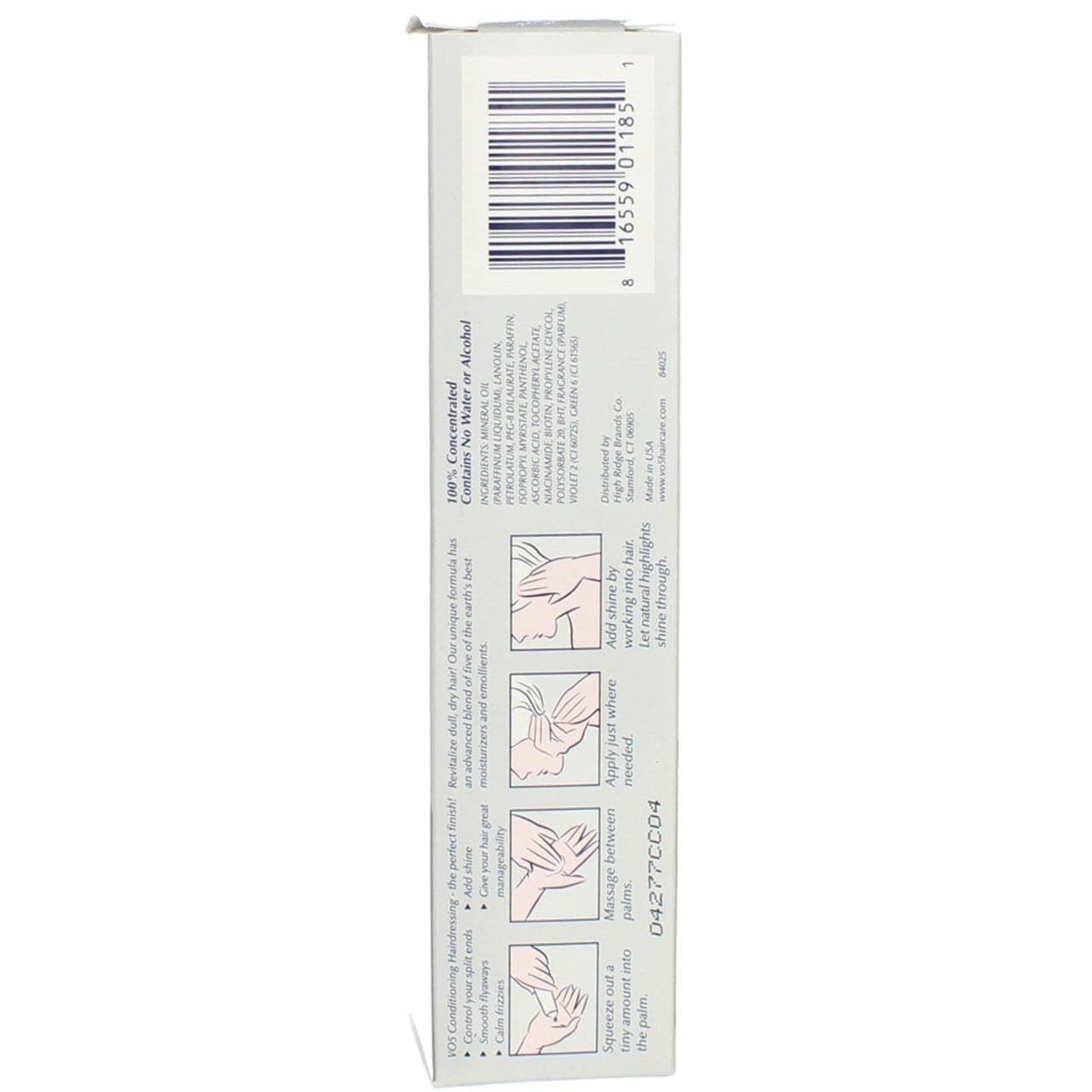 VO5 Conditioning Hairdressing - For Gray, White, and Silver Blonde Hair - 1.5 Oz - Soothes and Smoothes Split Ends, Flyaways and Ads Shine -