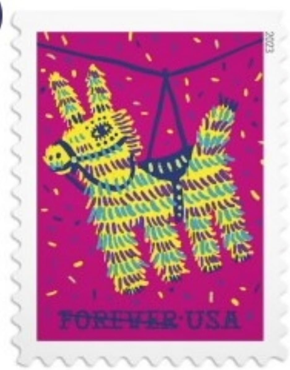 USPS Pinatas (5 Booklets of 20) Forever Postage Stamps Celebrate Hispanic Heritage Latino Festive Celebration Party 2023 Scott #5812-5815