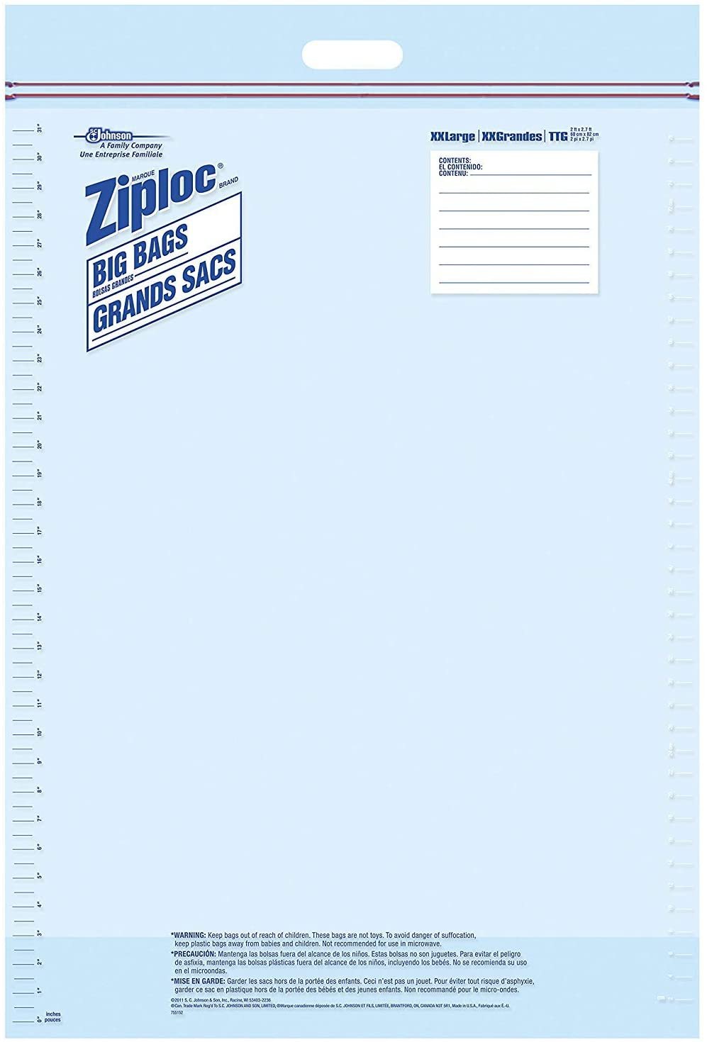 Ziploc Jumbo Big Bags 3 ea (Pack - 6)