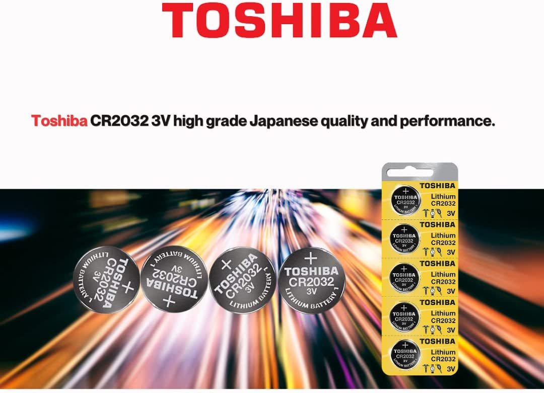Toshiba CR2032 Battery 3V Lithium Coin Cell (50 Batteries)