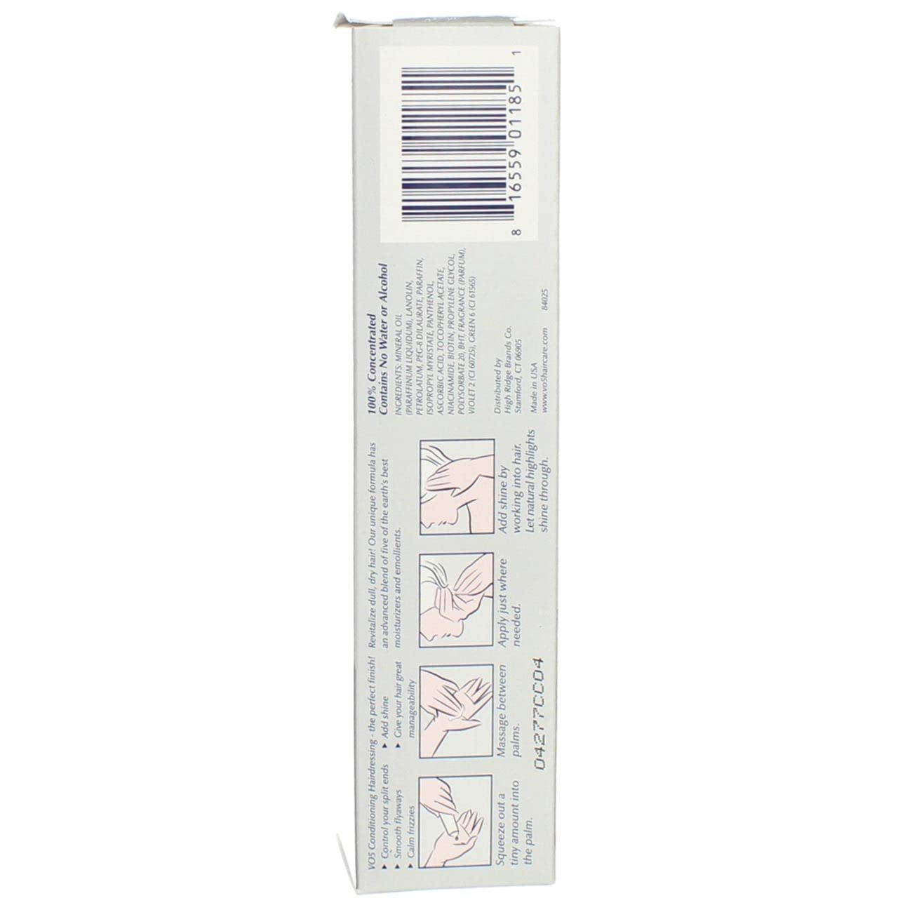 Vo5 Conditioning Hairdress Gray/White/Silver 1.5 Ounce Tube (44ml) (2 Pack)