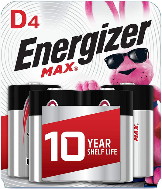 Energizer Max D Batteries, Premium Alkaline, 4 Ct