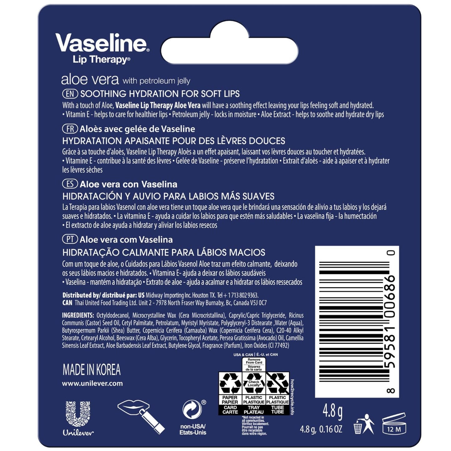 Vaseline Lip Therapy Fresh Oz