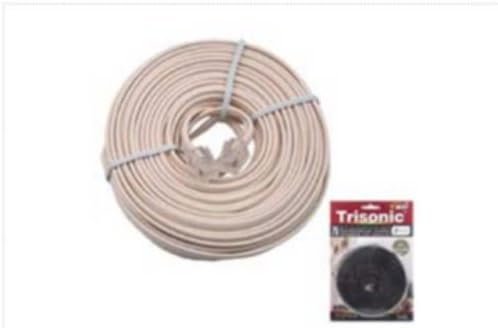 Trisonic 100 Feet Modular Telephone Extension Cord Color: White Ts-8100