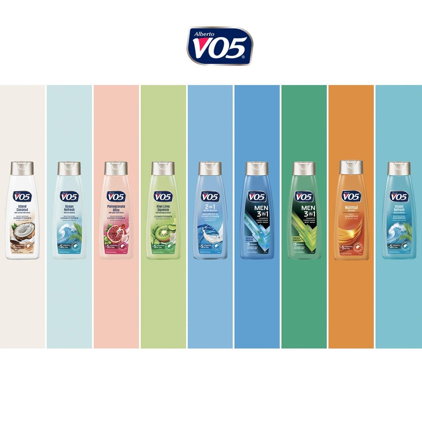 VO5 Herbal Escapes Clarifying Shampoo - 12.5 Fl Oz - Kiwi Lime Squeeze - Help Nourish, Moisturize and Hydrate Hair Leaving It Looking and Feeling Thicker, Fuller and Simply Beautiful