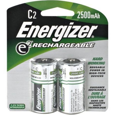 Energizer NH35BP-2 C2 Rechargeable, Size C, 2 Count, 0.5" Height, 3.25" Width