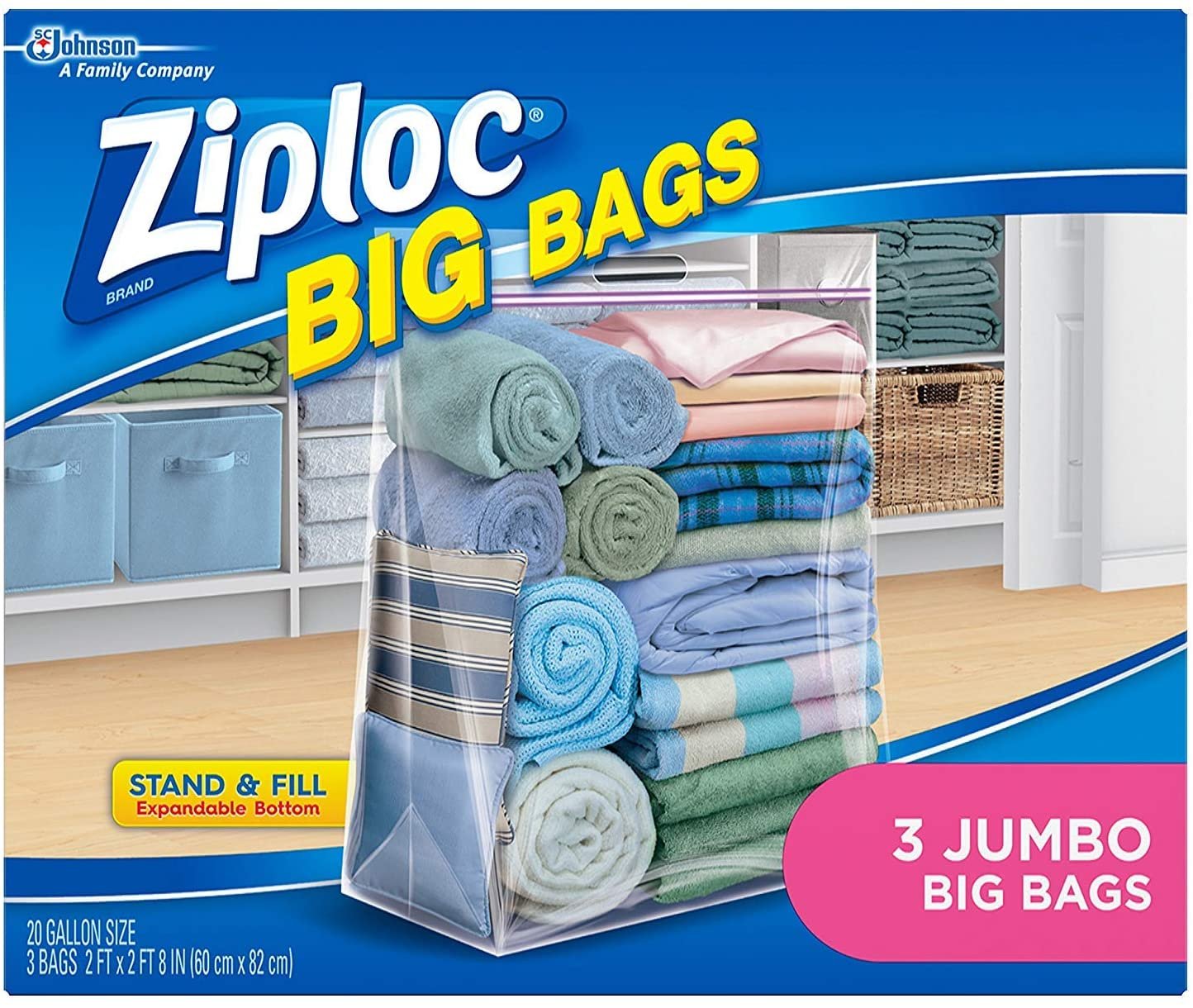 Ziploc Jumbo Big Bags 3 ea (Pack - 4)